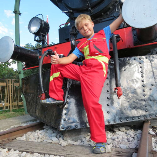 otroške delovne hlače na naramnice Cik-Cak