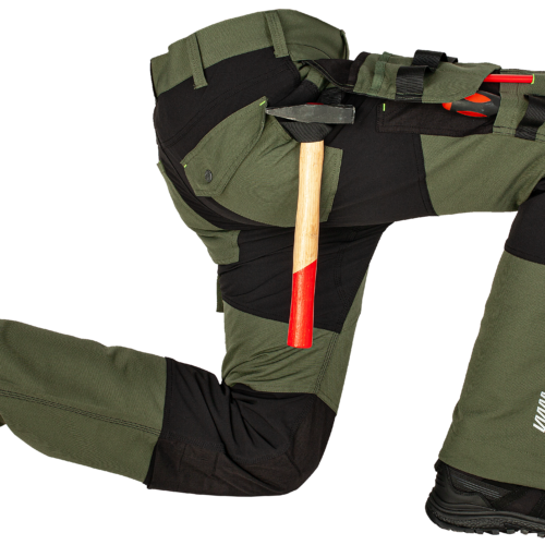 dolge raztegljive delovne hlače z visečimi žepi Erebos