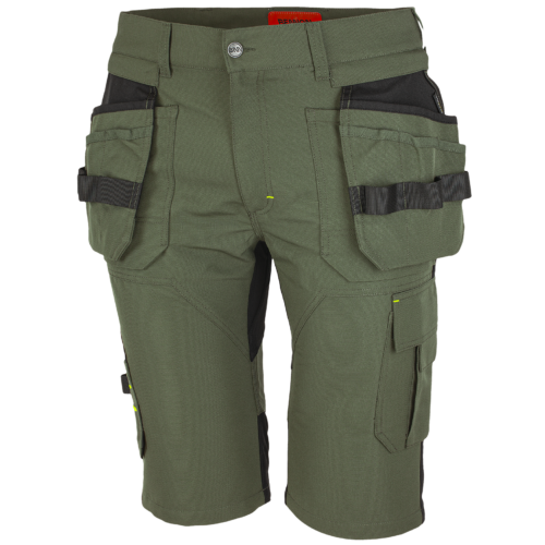 raztegljive kratke delovne hlače, temno zelene